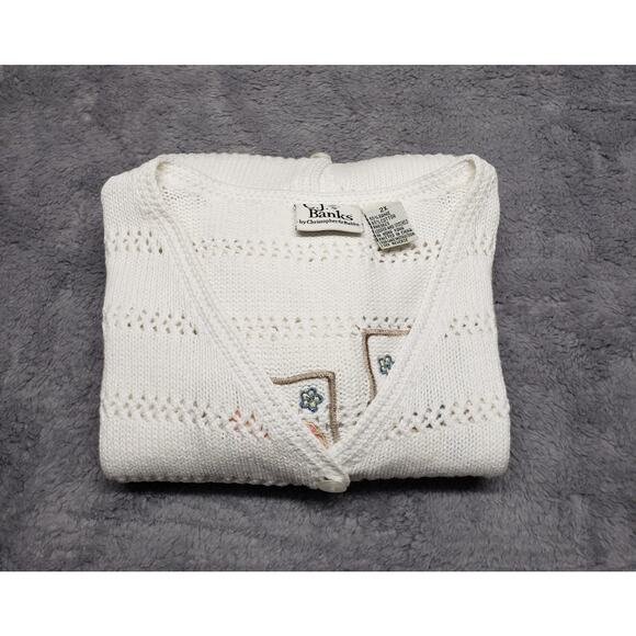 C J Banks White Birdhouse patchwork Sweater 2X Plus Sz Loop Knit Y2K Cottagecore - Picture 12 of 12
